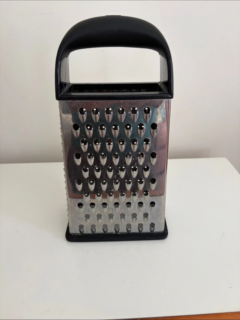 Black and Silver Box Grater with Comfort Handle